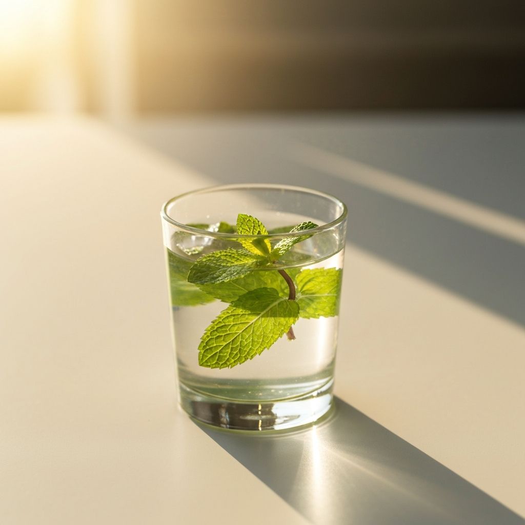 Glass of water with fresh mint