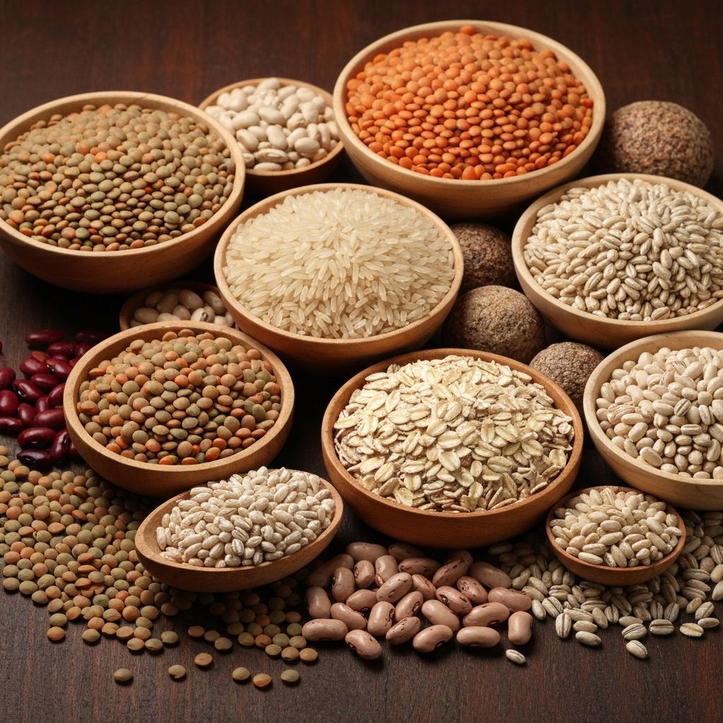 Whole grains and legumes composition